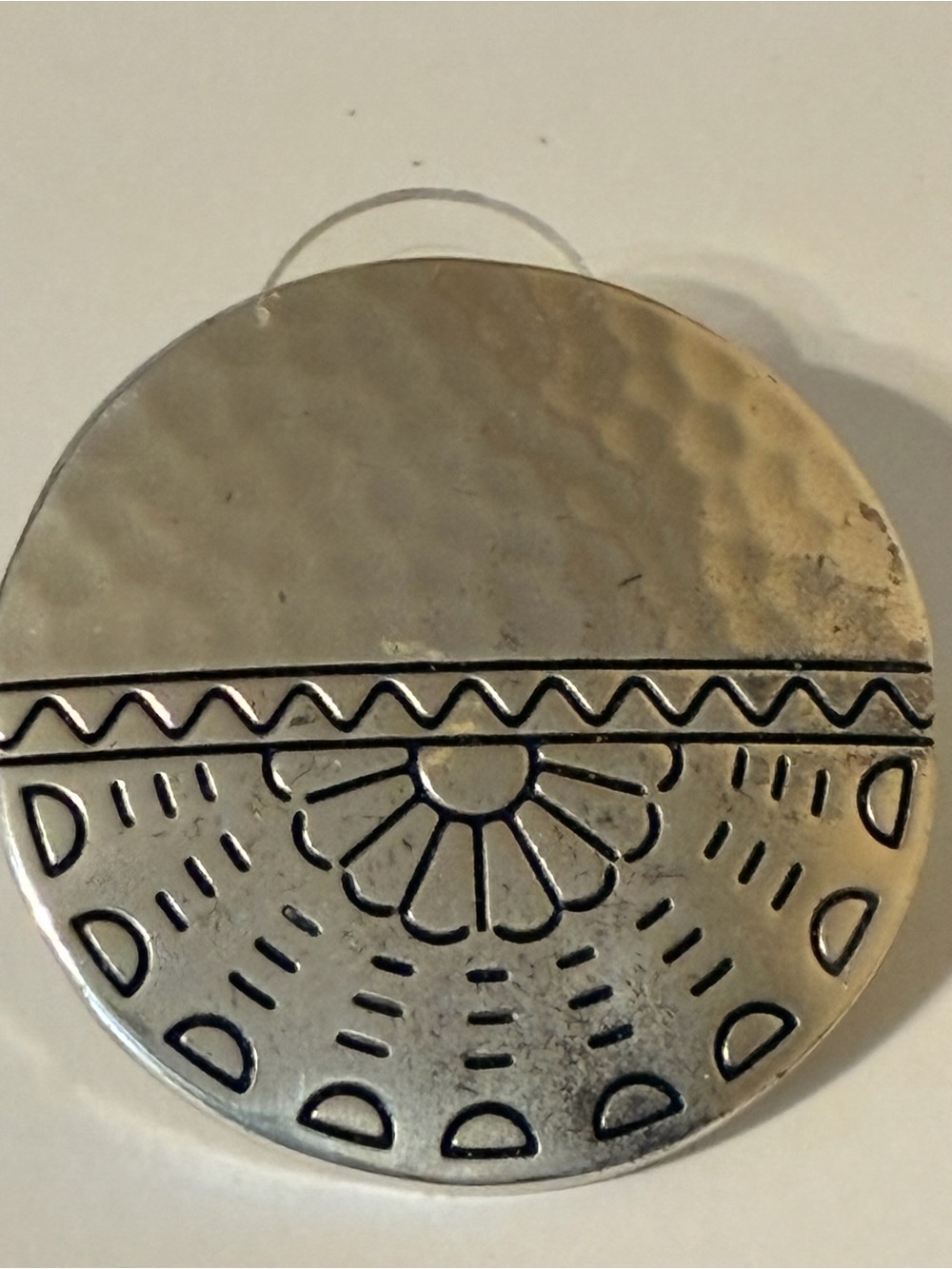 Brighton Marrakesh Large Round Silver Hammered Design Post Earrings